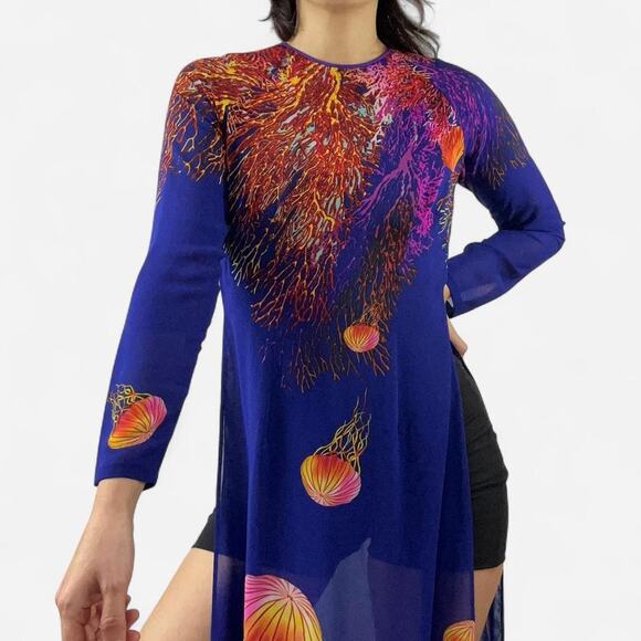 Ocean print sheer maxi dress - Picture 2 of 8